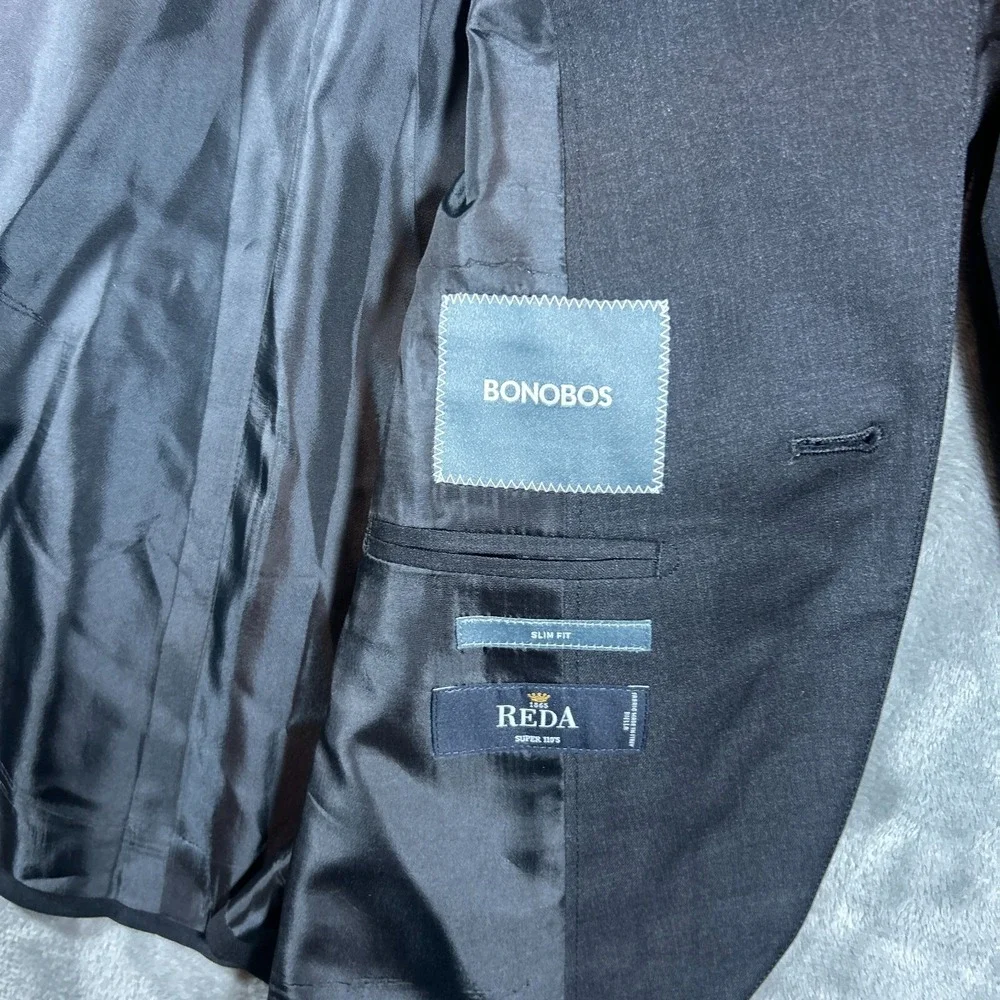 Bonobos Jacket Mens 40R Gray Blazer‎ Reda Wool Slim Fit Suit Business Wedding